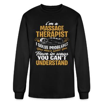 Massage therapist Problems - Men's Long Sleeve T-Shirt - black - Front