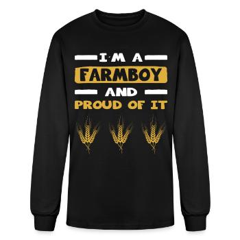 Farm boy and proud of it farming farmers farm - Men's Long Sleeve T-Shirt - black - Front