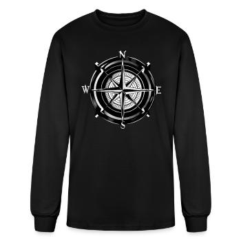 wind rose - Men's Long Sleeve T-Shirt - black - Front
