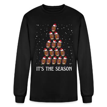 Football Christmas Tree It's The Season - Men's Long Sleeve T-Shirt - black - Front