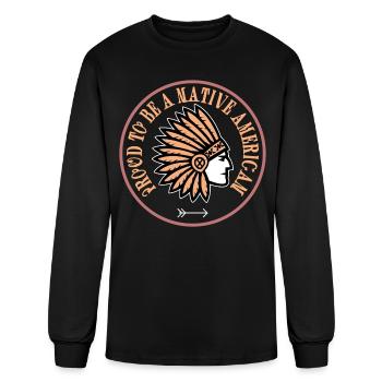 native american - Men's Long Sleeve T-Shirt - black - Front