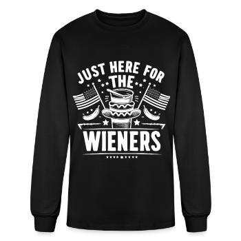Just here for the Wieners - Men's Long Sleeve T-Shirt - black - Front