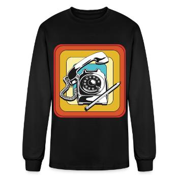 Rotary Dial Phone Telephone - Men's Long Sleeve T-Shirt - black - Front
