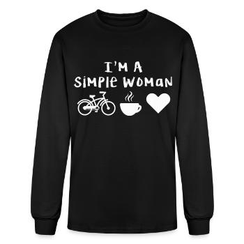 Simple Woman Funny Cycling Gifts Cycling Novelty - Men's Long Sleeve T-Shirt - black - Front