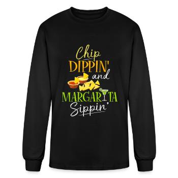 Chip Dippin And Margarita Sippin Shirt Margarita - Men's Long Sleeve T-Shirt - black - Front
