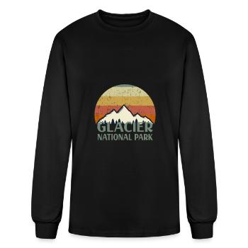 Parc national vintage Glacier - T-shirt à manches longues Homme - noir - Devant