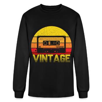 Cassette Vintage Cassette Tape - Men's Long Sleeve T-Shirt - black - Front