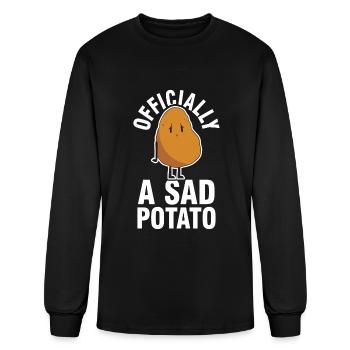 Sad Depressive Potato - Men's Long Sleeve T-Shirt - black - Front