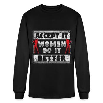 Woman Girl Power Heroine - Men's Long Sleeve T-Shirt - black - Front