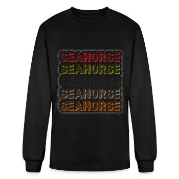 Sea Horses Swimming Swimmers Lake - Men's Long Sleeve T-Shirt - black - Front