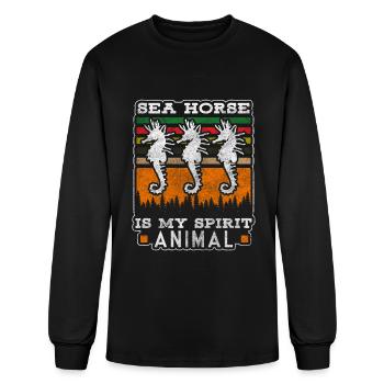 Sea Horses Ocean - Men's Long Sleeve T-Shirt - black - Front