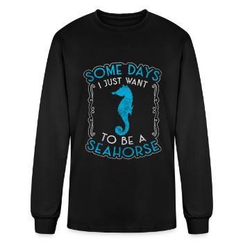 Sea Horses Water Free Swimmers - Men's Long Sleeve T-Shirt - black - Front