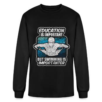 Swimmer Beach Hobby Sport - Men's Long Sleeve T-Shirt - black - Front