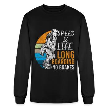 Longboard Longboarder Sport Sk8 - Men's Long Sleeve T-Shirt - black - Front
