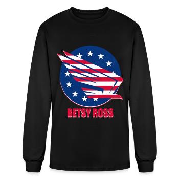 Patriotism USA Betsy Ross Flag Stars Stripes Eagle - Men's Long Sleeve T-Shirt - black - Front