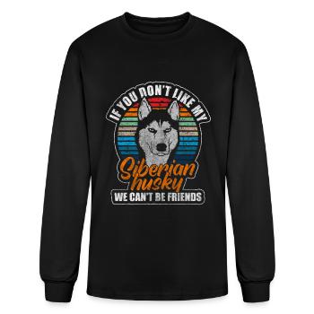 Siberian Husky Siberia Dog Owner - Men's Long Sleeve T-Shirt - black - Front