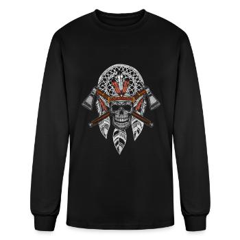Apache American Indian Cowboy Tribal - Men's Long Sleeve T-Shirt - black - Front