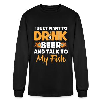 Ornamental Fish Aquarist Seaweed - Men's Long Sleeve T-Shirt - black - Front