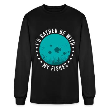 Ornamental Fish Sea Creatures Japan Fish Owner - Men's Long Sleeve T-Shirt - black - Front