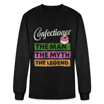 Confiseur Baker Bonbons - T-shirt à manches longues Homme - noir - Devant