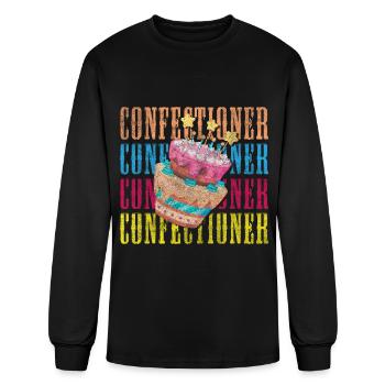 Confiserie Boulangerie Bonbons sucrés - T-shirt à manches longues Homme - noir - Devant