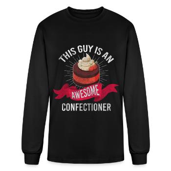 Gâteau Boulanger Bonbons Sucrés - T-shirt à manches longues Homme - noir - Devant