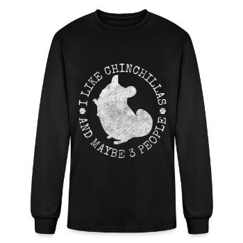 Chinchilla Rodent South America Cuddly - Men's Long Sleeve T-Shirt - black - Front