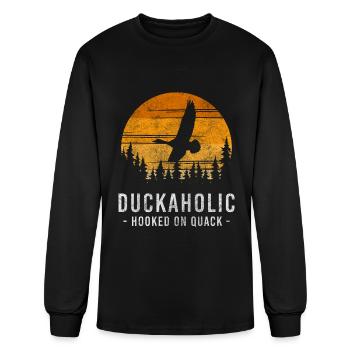 Baignade d’oiseaux de canard - T-shirt à manches longues Homme - noir - Devant