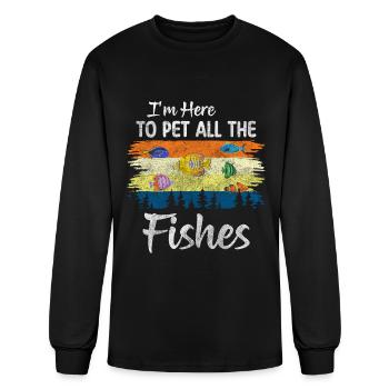 Fish Fin Pets Ornamental Fishes - Men's Long Sleeve T-Shirt - black - Front