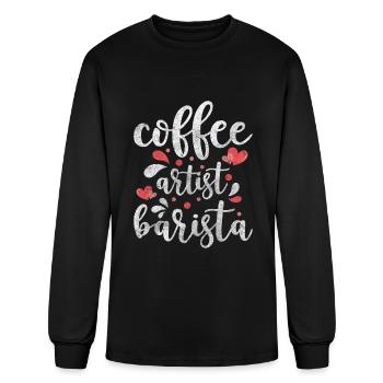 Bartender Espresso Coffee Bean - Men's Long Sleeve T-Shirt - black - Front