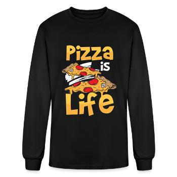 Fast Food Italy Salami Hunger - Men's Long Sleeve T-Shirt - black - Front