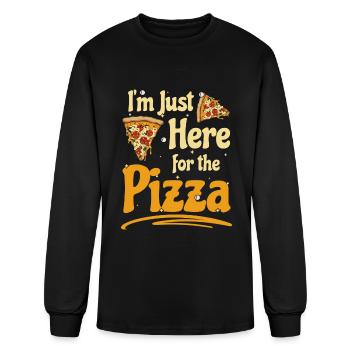 Pizzeria Pizza Lovers Salami Pizza Slice - Men's Long Sleeve T-Shirt - black - Front
