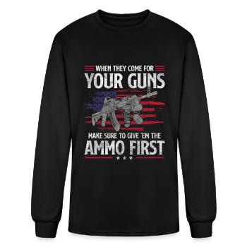 Gun Violence Shot Revolver - Men's Long Sleeve T-Shirt - black - Front