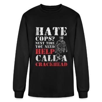 Policewoman Stop Thief - Men's Long Sleeve T-Shirt - black - Front