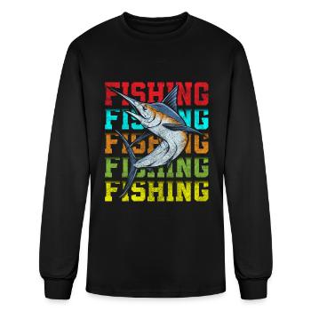 Fishing Fishing Fishing Rod Water - Men's Long Sleeve T-Shirt - black - Front