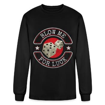 Player Gambling Poker Face Skat - Men's Long Sleeve T-Shirt - black - Front