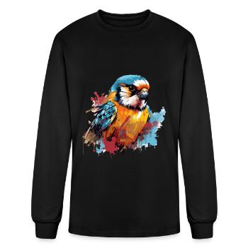 colorful american kestrel color splash - Men's Long Sleeve T-Shirt - black - Front