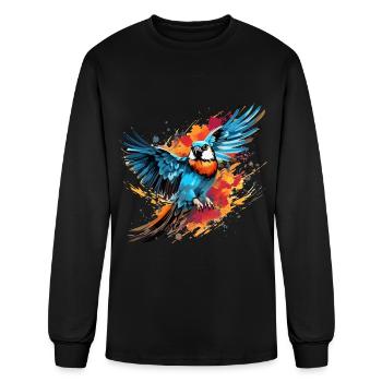 colorful american kestrel color splash - Men's Long Sleeve T-Shirt - black - Front