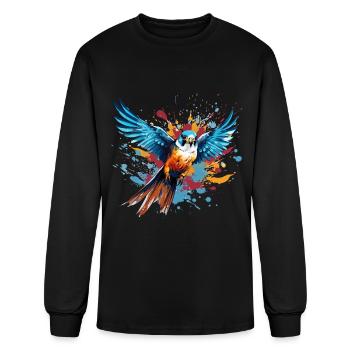 colorful american kestrel color splash - Men's Long Sleeve T-Shirt - black - Front