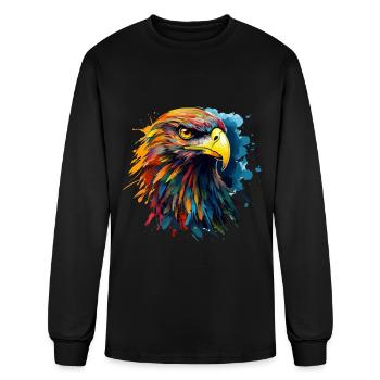 Colorful Golden Eagle color splash - Men's Long Sleeve T-Shirt - black - Front