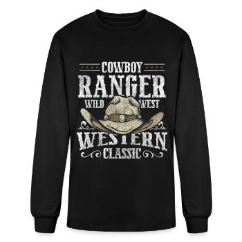 Western Revolver Ranch Cowboy Boots - Men's Long Sleeve T-Shirt - black - Front