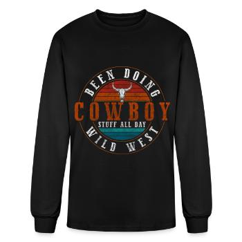 Cowboy Revolver Ranch Cowboy Hat - Men's Long Sleeve T-Shirt - black - Front