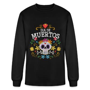 Holiday Festival Skeleton All Saints' Day - Men's Long Sleeve T-Shirt - black - Front