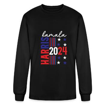 Kamala Harris 2024 For President Campaign US Flag - Men's Long Sleeve T-Shirt - black - Front