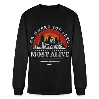 Mountaineering Peak Goal - Men's Long Sleeve T-Shirt - black - Front