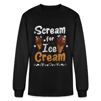 Crème glacée Glacier Glacier Plage Snacking - T-shirt à manches longues Homme - noir - Devant
