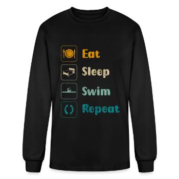 Swimming Water Sports Diving - Men's Long Sleeve T-Shirt - black - Front