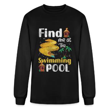 Swimming Water Competition Swimming Sport - Men's Long Sleeve T-Shirt - black - Front
