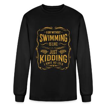 Pool Water Competition Outdoor Pool - Men's Long Sleeve T-Shirt - black - Front