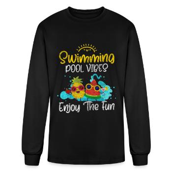 Pool Swimming Pool Endurance Diving - Men's Long Sleeve T-Shirt - black - Front